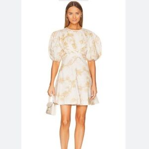 Zimmermann Floral-print Puff Sleeve Mini Dress - Yellow